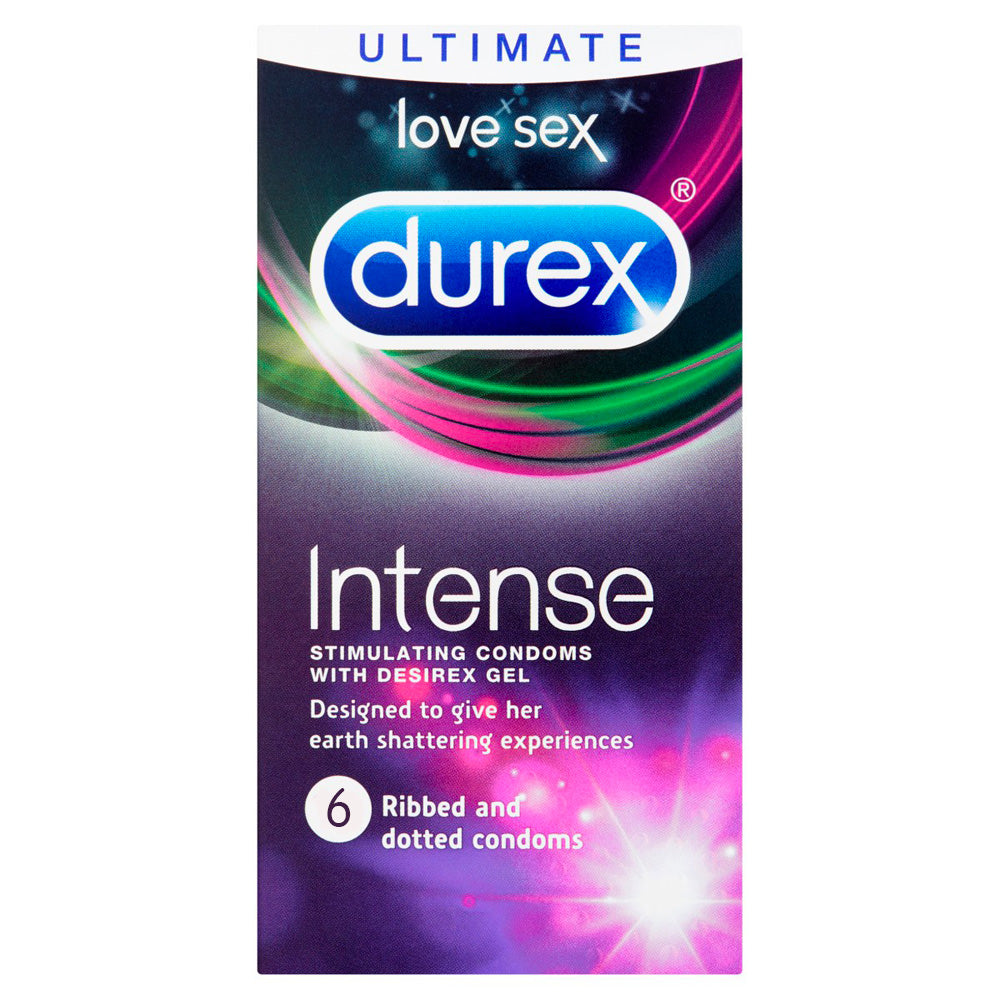 Durex Intense Preservativos com nervuras e pontilhados, pacote com 6