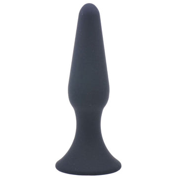 Plugue anal de silicone preto clássico médio