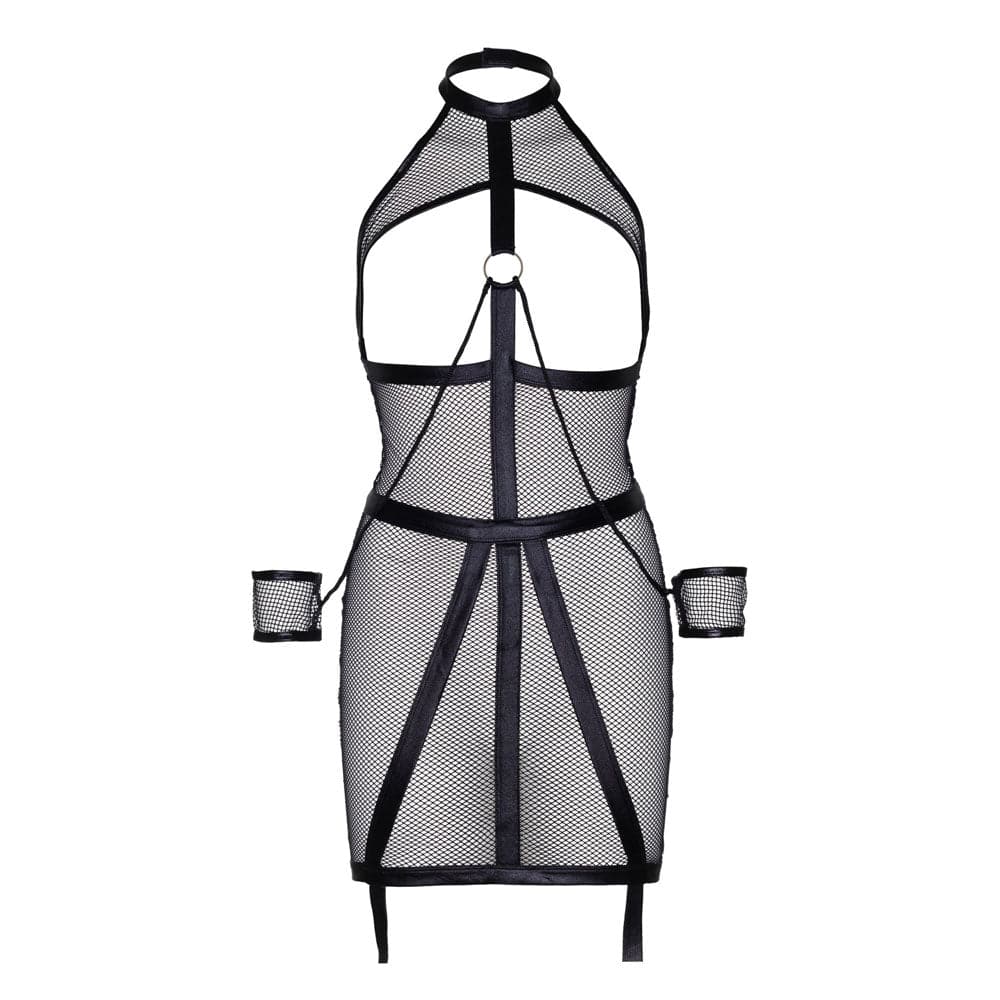 Vestido bondage abierto de rejilla con efecto mojado KINK de Leg Avenue Talla: ML