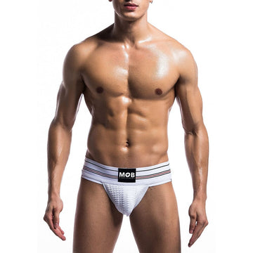 Male Basics Fetish Classic Wide Jock Strap Branco Tamanho: X Grande