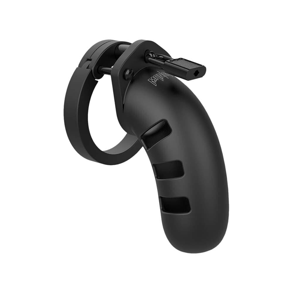 Man Cage 21 Masculino 4,5 Polegadas Preto Silicone Castidade Gaiola