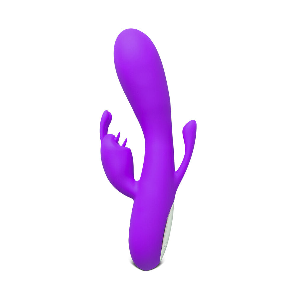 Vibrador de silicona Double Bunny de 12 velocidades, color morado