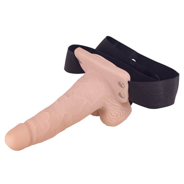 Erection Assistant Hollow Vibrating Strap-On 6 polegadas Flesh Pink