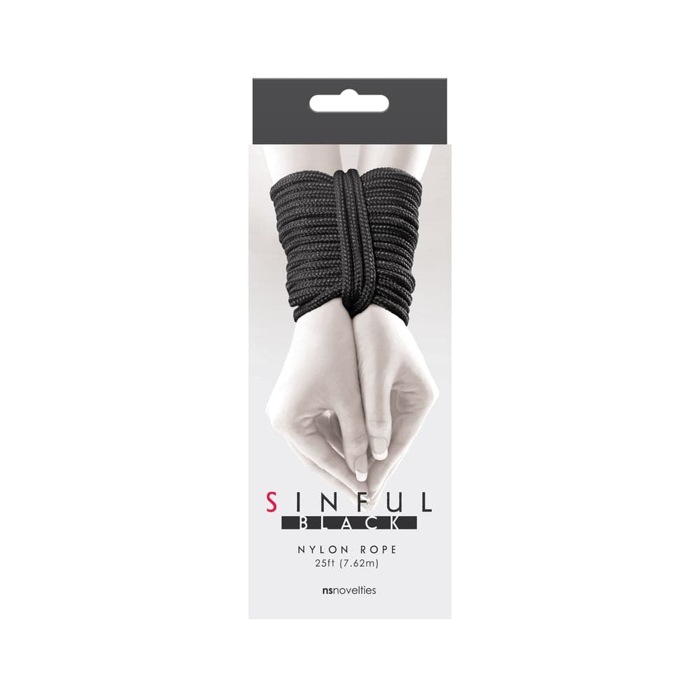 Cuerda de nailon Sinful de 25 pies, color negro