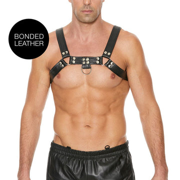 Ouch Chest Bulldog Harness Preto Grande a Extra Grande