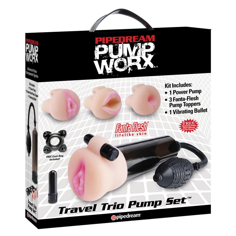 Conjunto de trio de viagem Pump Worx Masturbador