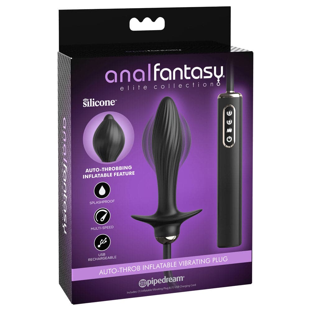 Tapón vibrador inflable Anal Fantasy Auto Throb de Pipedream