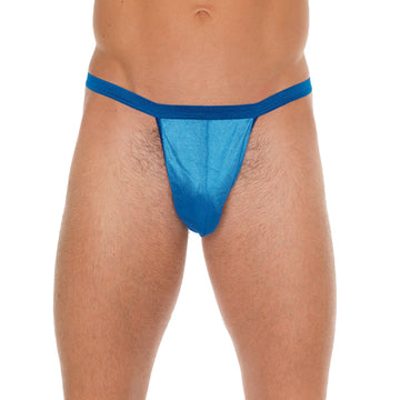 Tanga azul masculina com bolsa