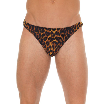 Tanga masculina com estampa de leopardo