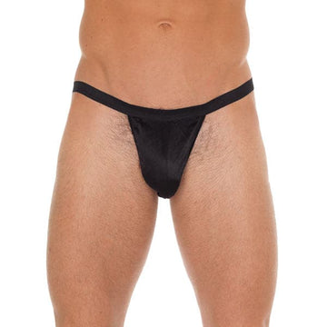 Tanga negro para hombre con bolsa negra