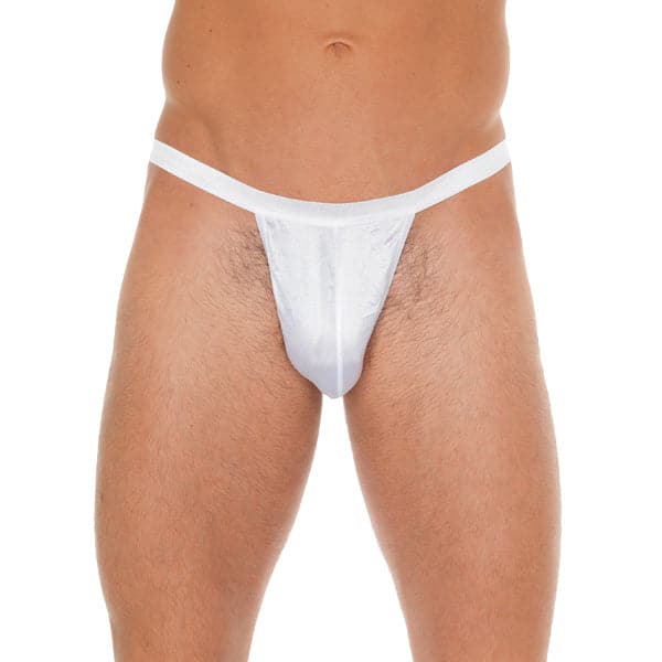 Tanga blanco para hombre con bolsa blanca pequeña