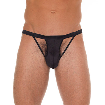 Tanga negro con aberturas para hombre