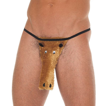 Tanga novedoso de caballo marrón