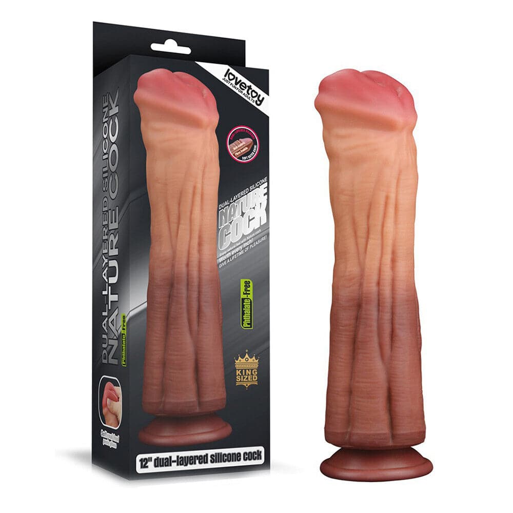 Lovetoy 12 polegadas dupla camada silicone cavalo galo