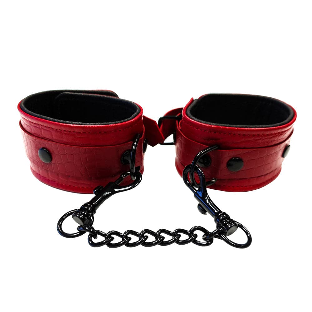 Punhos de tornozelo com estampa de crocodilo de couro Rouge Garments