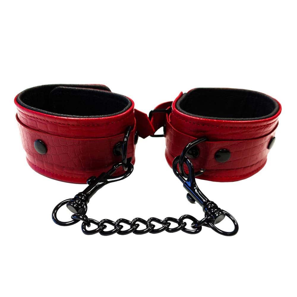 Algemas de pulso de couro com estampa de crocodilo Rouge Garments