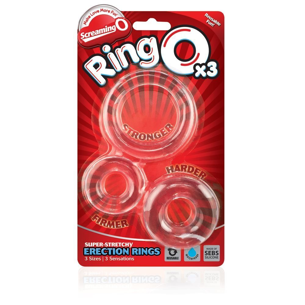 Anillos para el pene transparentes Screaming O RingO x3