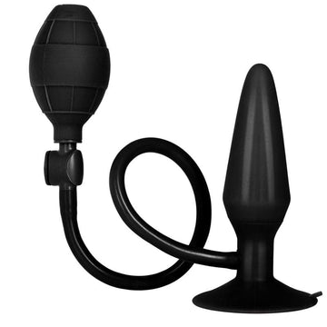 Plugue anal inflável médio de silicone preto Booty Call Pumper