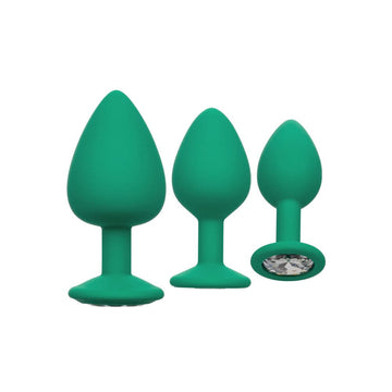 Juego de 3 tapones anales Cheeky Gems de color verde