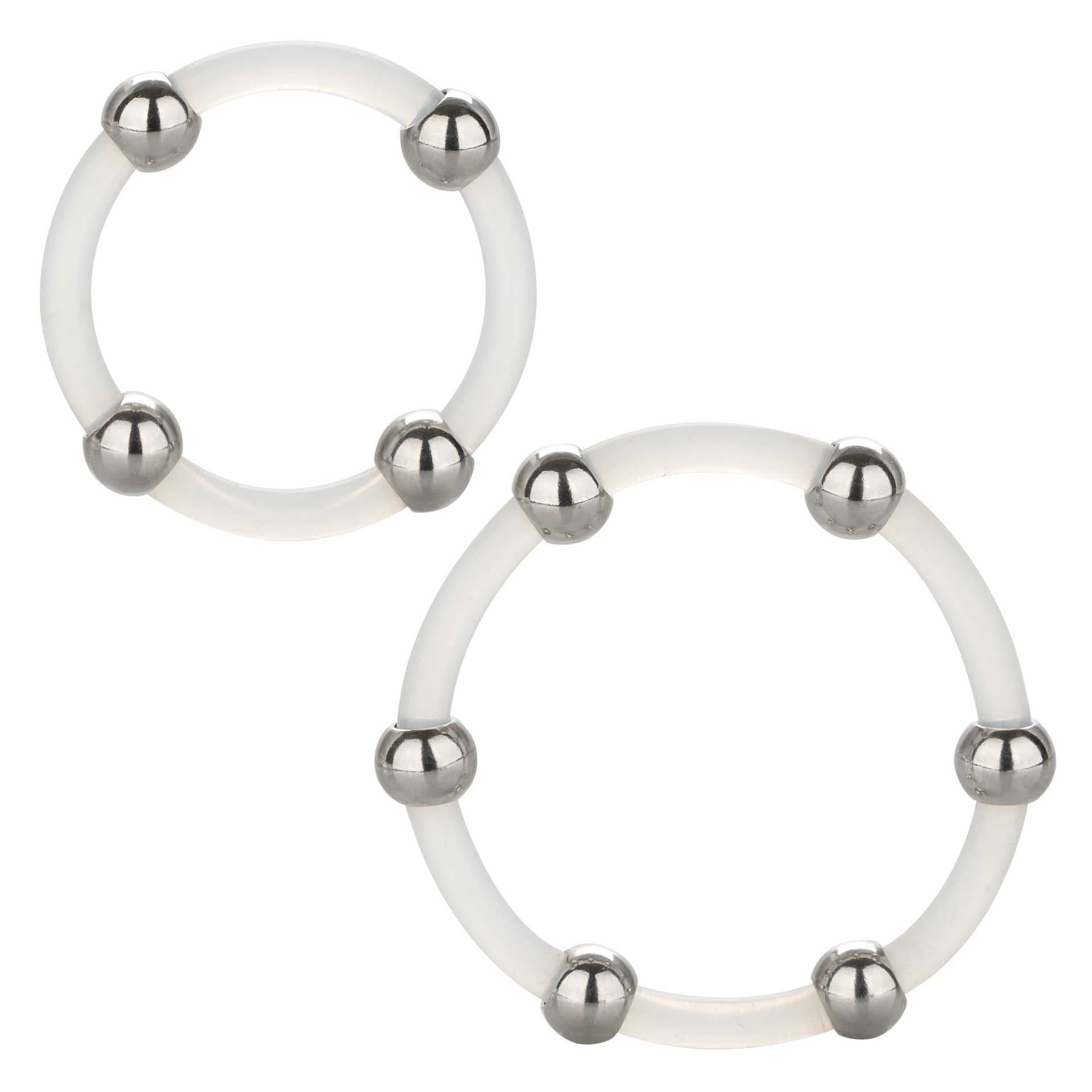 Conjunto de anéis de silicone com contas de aço