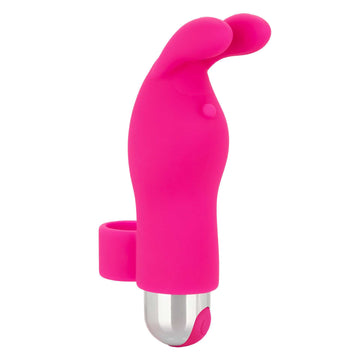 Vibrador de dedo con forma de conejito recargable de color rosa Intimate Play