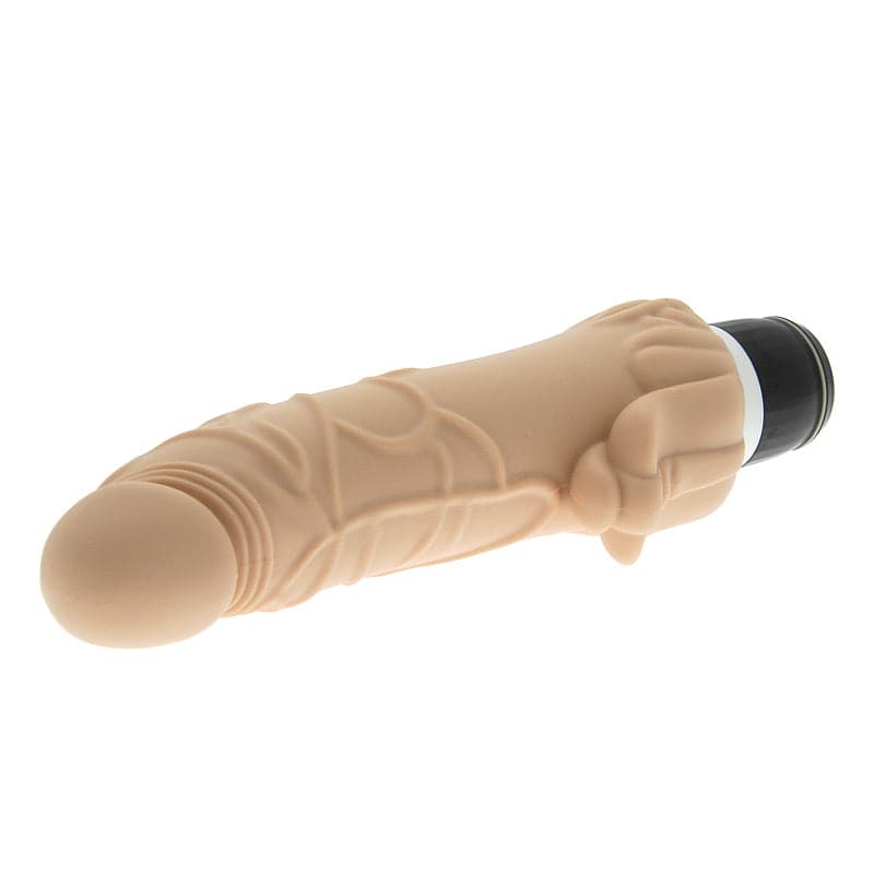 Vibrador de pene clásico de silicona con estimulación del clítoris