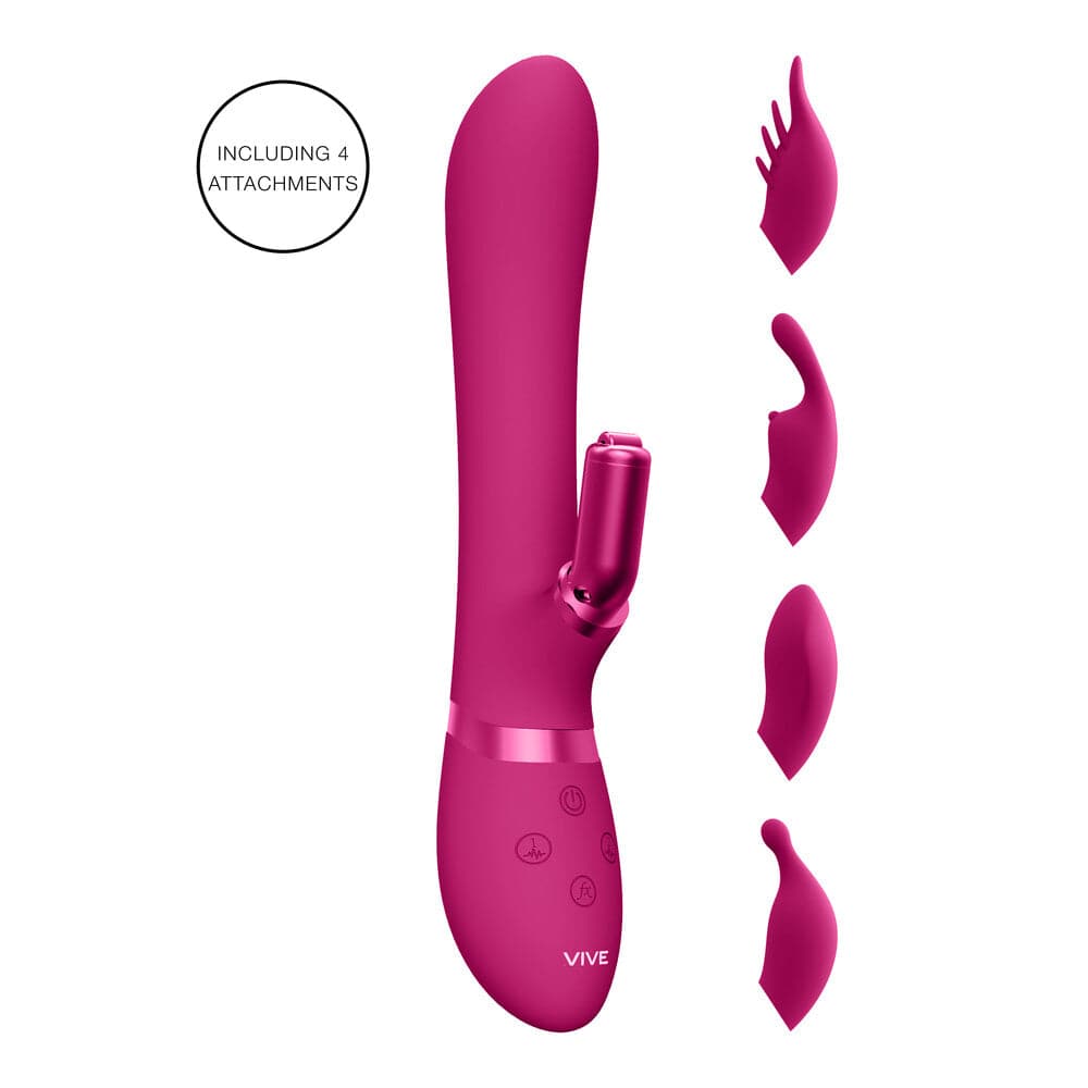 Vive Chou Vibrador Coelho Intercambiável Dupla Ação Rosa