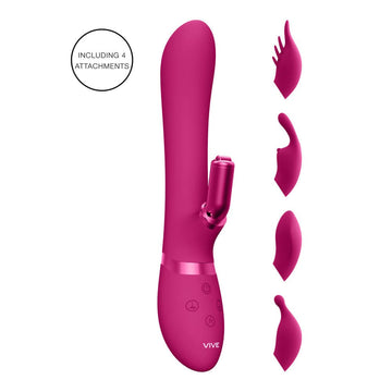 Vibrador conejo intercambiable de doble acción Vive Chou rosa