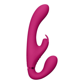 Vive Suki Vibrador Strap On Tripla Ação Sem Alça Rosa