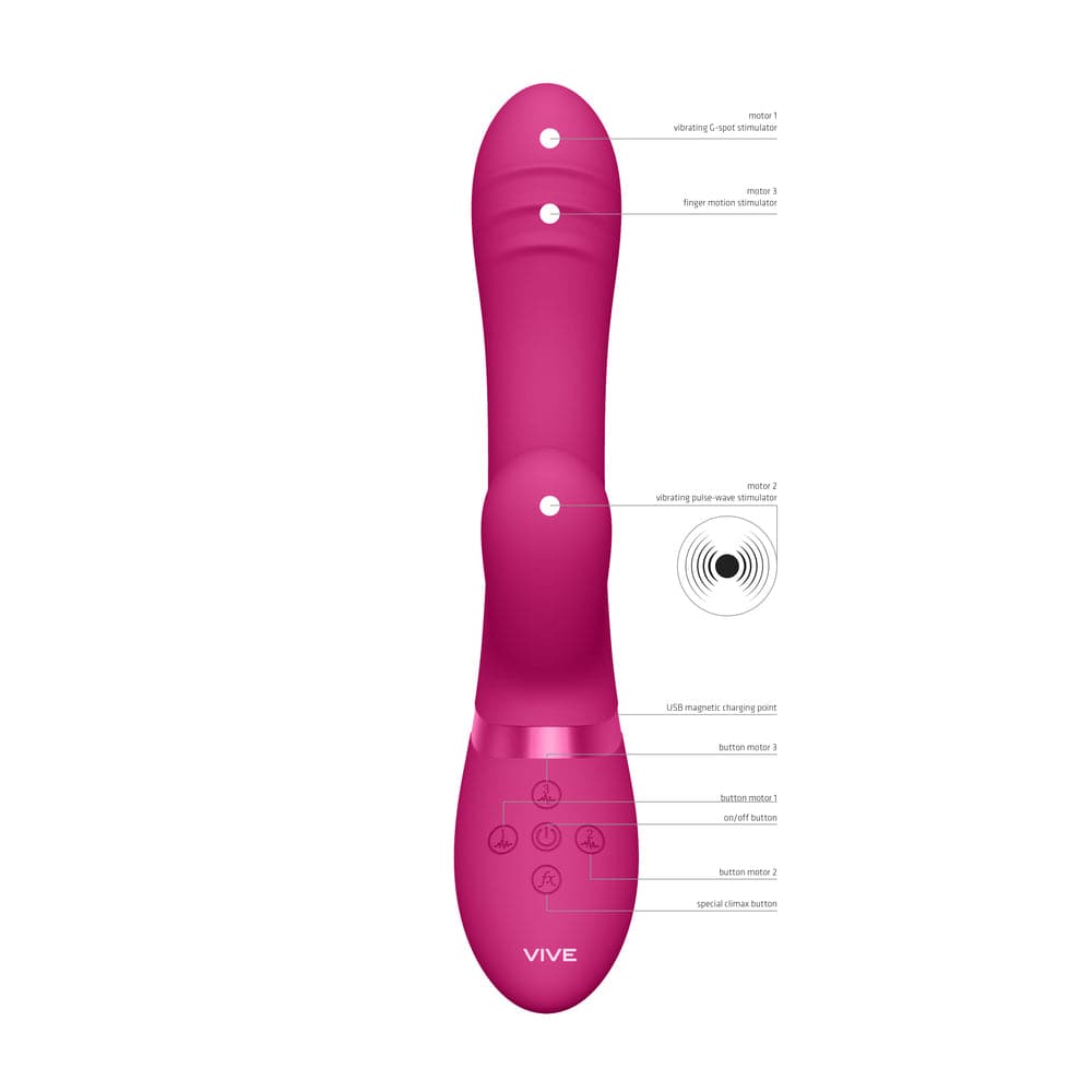 Vive Tani Finger Motion com vibrador de onda de pulso rosa