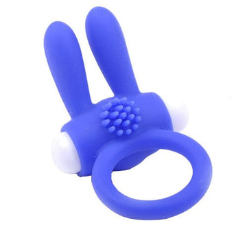 Cockring com orelhas de coelho azul